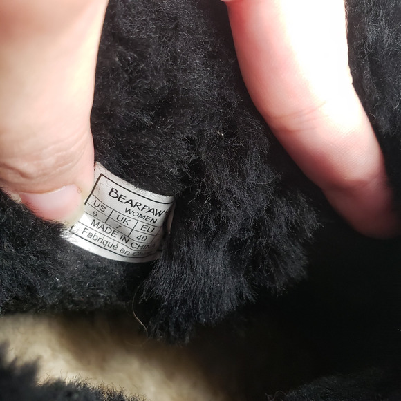 BearPaw Alyssa Boots Womens 9 Black 5" Suede Bohemian Ankle Casual Sheepskin - Picture 4 of 14